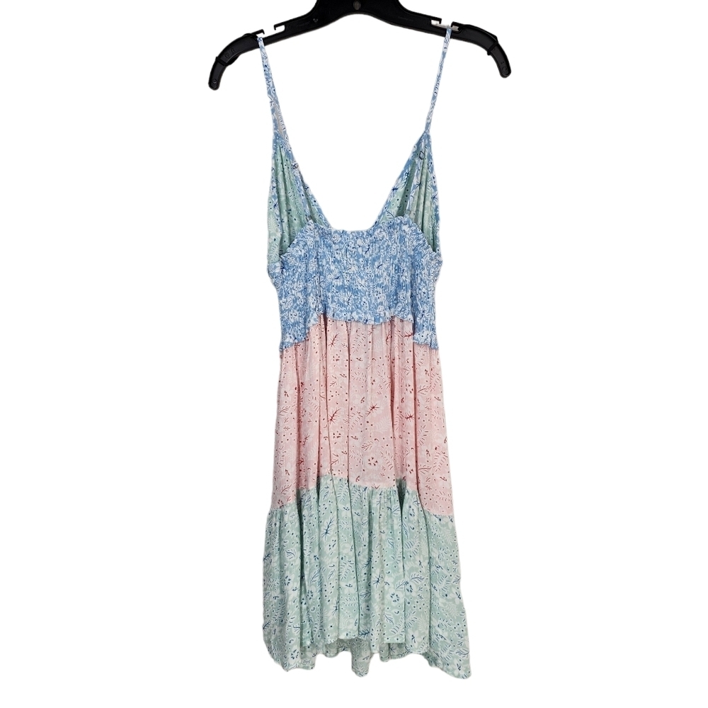 Ocean Drive Women's Multicolor Sorbet Combo Printed Crinkle Rayon Ruffle Dress - Picture 5 of 8